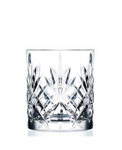 Lorren Home Trends Melodia Crystal Double Old Fashioned Glass - Set Of 6 In Clear