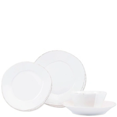 Vietri Lastra 4 Piece Place Setting In White