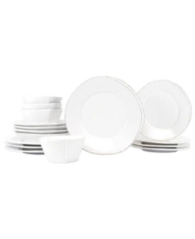 Vietri Lastra 16 Pc. Dinnerware Set, Service For 4 In White