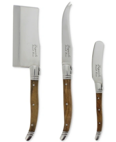 French Home Laguiole Connoisseur 3-pc. Olive Wood Cheese Tool Set