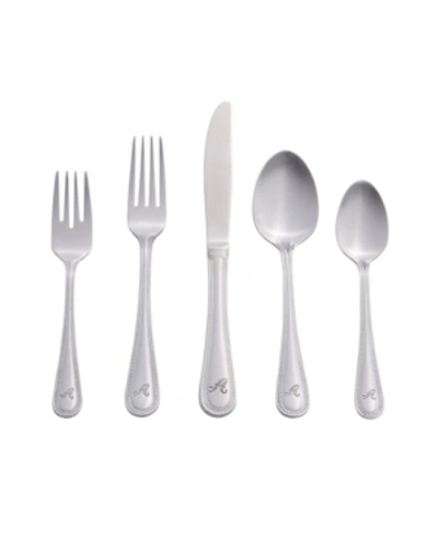 Riverridge Home Riverridge Beaded 46 Piece Monogrammed Flatware Set In Silver