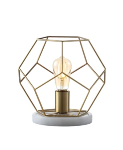 Jonathan Y James 10" Metal/marble Led Table Lamp In Brass Gold
