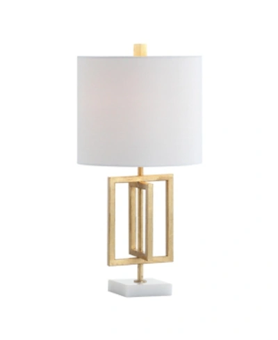 Jonathan Y Anya 20.25" Metal/marble Led Table Lamp In Gold Leaf