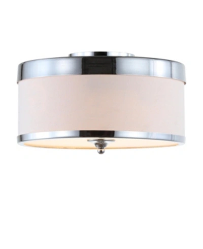 Jonathan Y David 15" Metal Led Flush Mount In Chrome