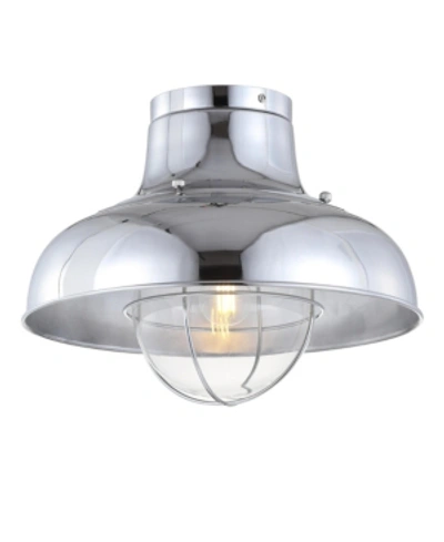 Jonathan Y Cameron 13" Metal Led Semi-flush Mount In Chrome