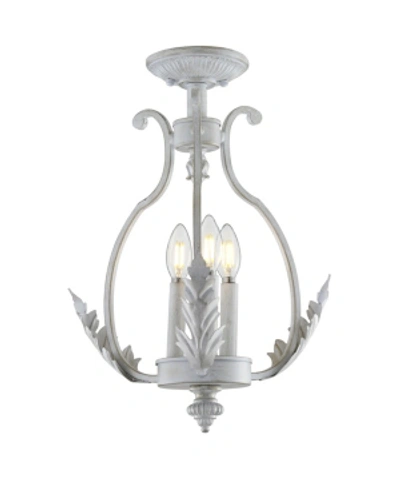 Jonathan Y Austen 12.2" Metal Led Semi-flush Mount In Antique White