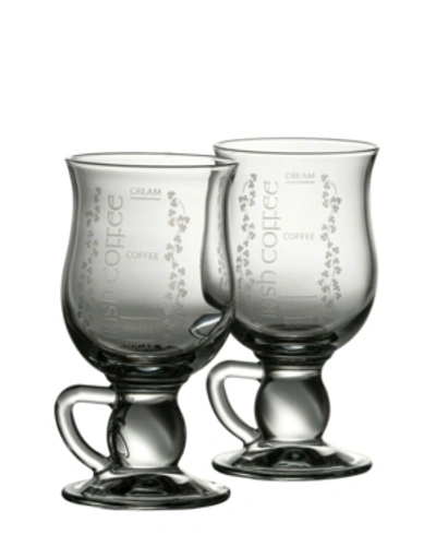 Belleek Pottery Irish Coffee Glass Pair In Clear