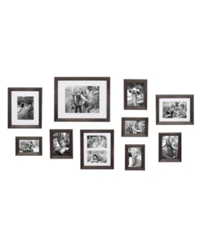 Kate And Laurel Bordeaux Gallery Wall Wood Picture Frame Set, Set Of 10 In Grey