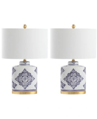 Safavieh Kamdyn Set Of 2 Table Lamps In Blue