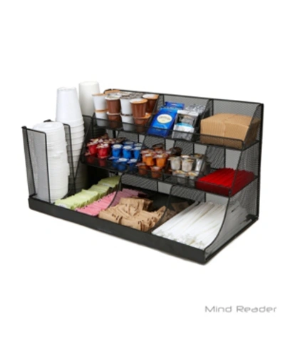 Mind Reader 14 Compartment 3 Tier Large Breakroom Condiment Organizer Metal Mesh In Black