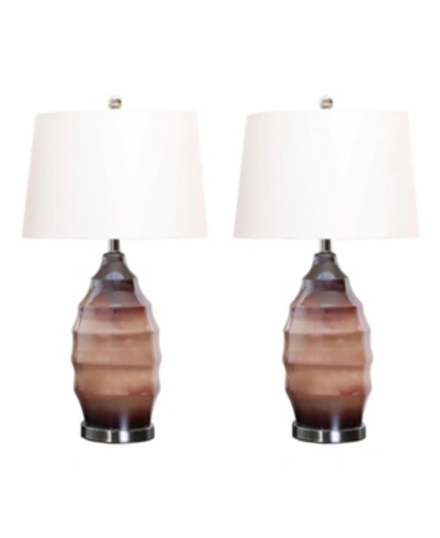 Abbyson Living Tallulah Glass Table Lamp, Set Of 2 In Multi