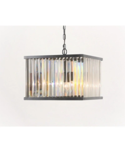 Abbyson Living Zula Square Crystal Chandelier In Black