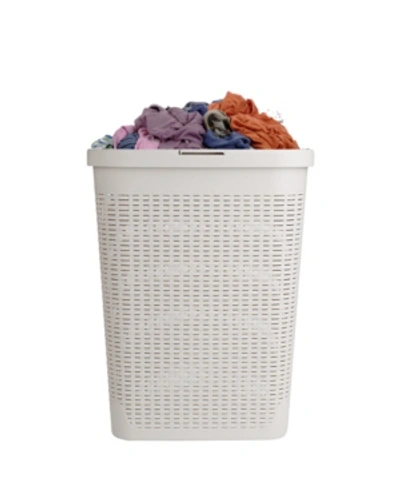 Mind Reader Slim Laundry Basket In Open White