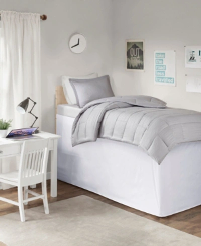 Jla Home Intelligent Design Extended Twin Xl Drop 36" Dorm Bedskirt Bedding In White