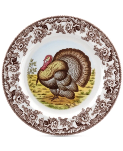 Spode Woodland Round Turkey Platter In Brown