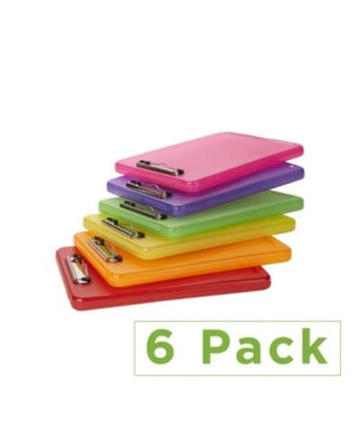 Mind Reader 6 Pack Clipboard Storage, Translucent Assorted Colors In Multi