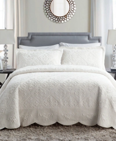 Vcny Home Westland 3-pc. Full Plush Bedspread Set In Ivory
