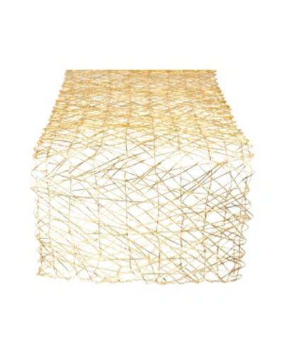 Design Imports Woven Paper Table Runner In Gold