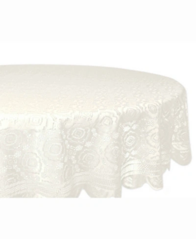 Design Imports Vintage Polyester Lace Tablecloth 63" Round In Cream