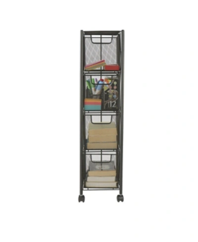 Mind Reader 4 Drawer Storage Cart, Heavy Duty Multi-purpose Cart In Black