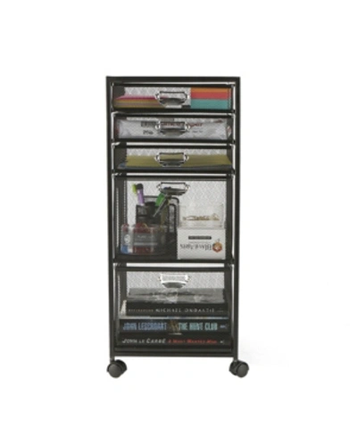 Mind Reader 5-tiered Drawer Storage Cart, Utility Cart In Black