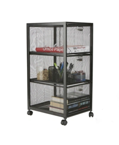 Mind Reader 3-tiered Drawers Cart, Office Cart, Utility Cart In Black