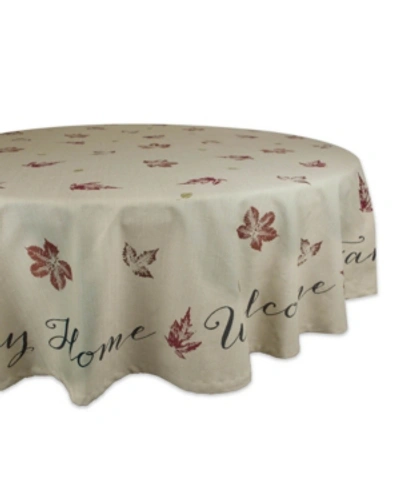 Design Imports Rustic Leaves Print Tablecloth In Natural