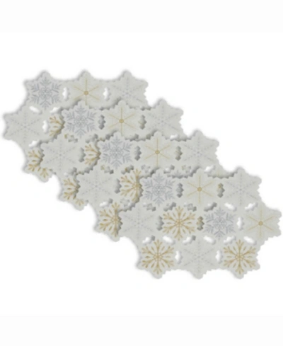 Design Imports Placemat Embroidered Snowflake, Set Of 4 In White