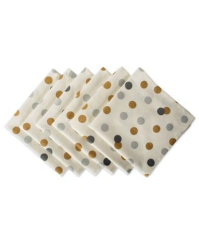 Design Imports Metallic Confetti Napkin, Set Of 6 In Gold