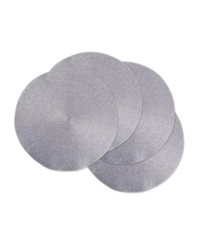 Design Imports Metallic Round Woven Placemat, Set Of 4 In Silver
