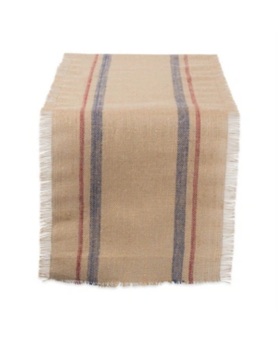 Design Imports Burlap Table Runner 14" X 108" In Multi
