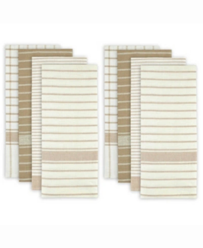 Design Imports Basic Dishtowel, Set Of 8 In Beigekhaki