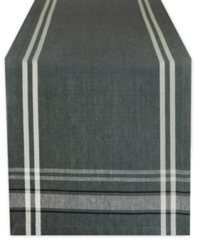 Design Imports French Chambray Table Runner 14" X 72" In Grey