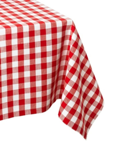 Design Imports Checkers Tablecloth 52" X 52" In Red
