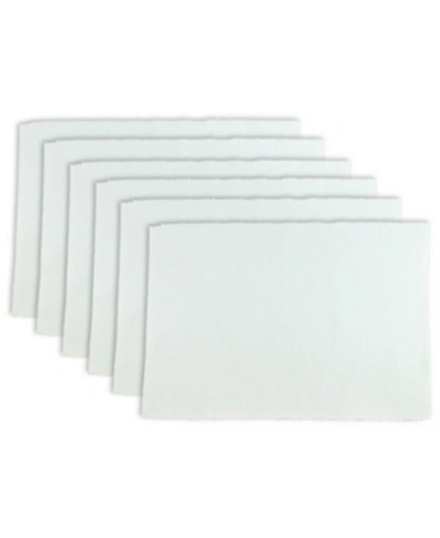 Design Imports Ribbed Placemat, Set Of 6 In White