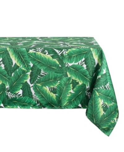 Design Imports Banana Leaf Outdoor Tablecloth 60" X 120" In Green