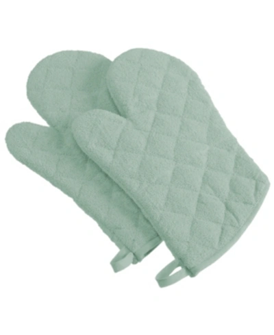 Design Imports Terry Oven Mitt, Set Of 2 In Green