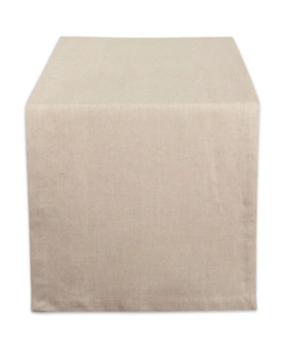 Design Imports Solid Chambray Table Runner 14" X 108" In Natural