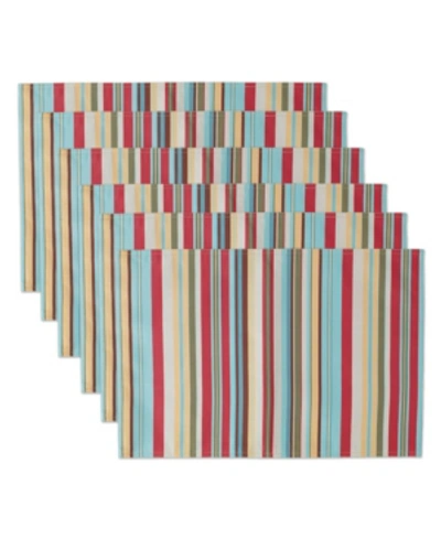 Design Imports Summer Stripe Polyester Placemat, Set Of 6 In Open Misce
