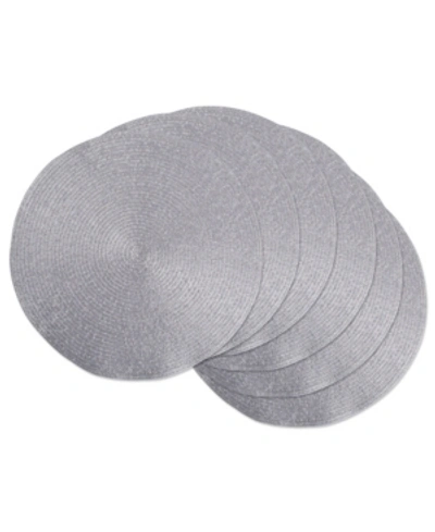 Design Imports Metallic Round Woven Placemat, Set Of 6 In Silver