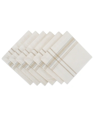 Design Imports Chambray French Stripe Napkin, Set Of 6 In White