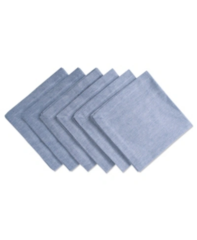 Design Imports Solid Chambray Napkin, Set Of 6 In Blue