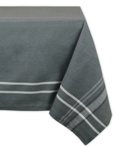 Design Imports French Chambray Tablecloth 60" X 84" In Grey