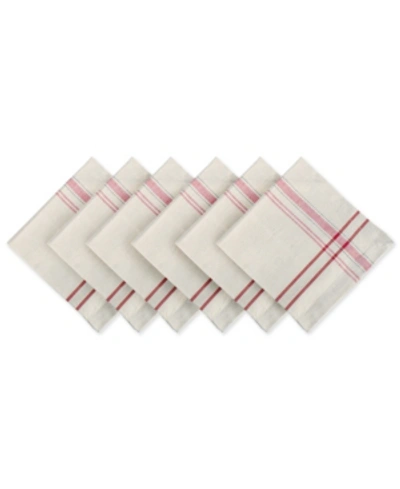 Design Imports French Stripe Napkin, Set Of 6 In Red