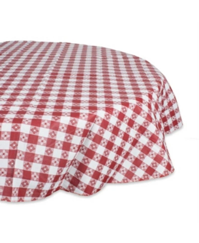 Design Imports 60" Round Eco Vinyl Table Cloth Set Of 3 In Red