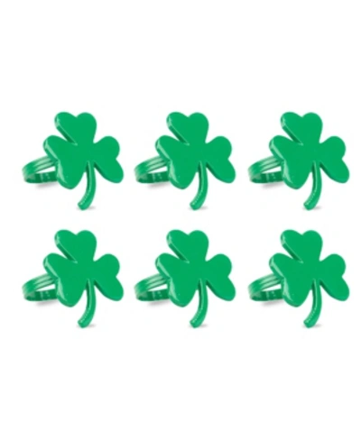 Design Imports Shamrock Napkin Ring, Set Of 6 In Green