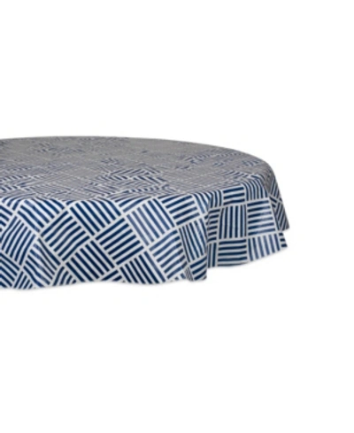 Design Imports Tablecloth 70" Round In Navy