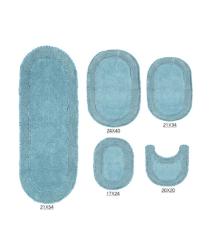 Home Weavers Double Ruffle 5-pc. Bath Rug Set In Blue