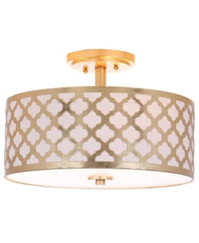 Safavieh Kora Quatrefoil 3-light 15in Dia Gold Flush Mount