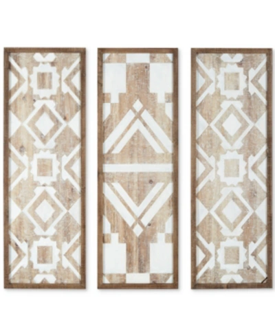 Jla Home Madison Park Mandal Wood Wall Decor, Set Of 3 In Natural